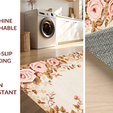 Ultra Soft Area Rug, Non Slip, Stain Resistant, Washable Area Rugs for Living Room, Bedroom, Modern Chic Petal Aesthetic(Beige)