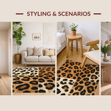 Ultra Soft Area Rug, Non Slip, Stain Resistant, Washable Area Rugs for Living Room, Bedroom, Vibrant Cheetah Patterned Delight(Beige)