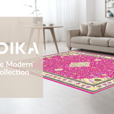Ultra Soft Area Rug, Non Slip, Stain Resistant, Washable Area Rugs for Living Room, Bedroom, Elegant Pink Trellis Pattern(Pink)