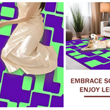 Ultra Soft Area Rug, Non Slip, Stain Resistant, Washable Area Rugs for Living Room, Bedroom, Whimsical Multicolored Symmetrical Pattern(Purple)