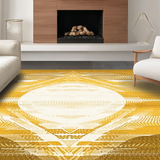 Ultra Soft Area Rug, Non Slip, Stain Resistant, Washable Area Rugs for Living Room, Bedroom, Eclectic Earthy Tones Design(Gold)