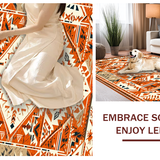Ultra Soft Area Rug, Non Slip, Stain Resistant, Washable Area Rugs for Living Room, Bedroom, Aztec-Inspired Earthy Tones(Orange)