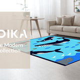 Ultra Soft Area Rug, Non Slip, Stain Resistant, Washable Area Rugs for Living Room, Bedroom, Playful Nautical Creature Design(Blue)
