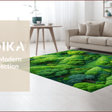 Ultra Soft Area Rug, Non Slip, Stain Resistant, Washable Area Rugs for Living Room, Bedroom, Soft Washable Aesthetic Shower Mat with Botanical Design(Green)