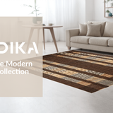 Ultra Soft Area Rug, Non Slip, Stain Resistant, Washable Area Rugs for Living Room, Bedroom, Sleek Modern Zebra Motif(Brown)