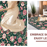 Ultra Soft Area Rug, Non Slip, Stain Resistant, Washable Area Rugs for Living Room, Bedroom, Ornate Oriental Floral Harmony(Green)