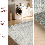 Ultra Soft Area Rug, Non Slip, Stain Resistant, Washable Area Rugs for Living Room, Bedroom, Chic Grey Diamond Geometry(Gray)