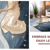 Ultra Soft Area Rug, Non Slip, Stain Resistant, Washable Area Rugs for Living Room, Bedroom, Rustic Grey Star Motif(Blue)