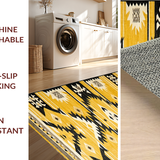 Ultra Soft Area Rug, Non Slip, Stain Resistant, Washable Area Rugs for Living Room, Bedroom, Minimalist Cream and Brown Textures(Yellow)