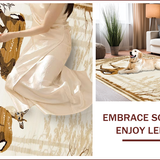 Ultra Soft Area Rug, Non Slip, Stain Resistant, Washable Area Rugs for Living Room, Bedroom, Chic Naturalist Sika Print(Beige)