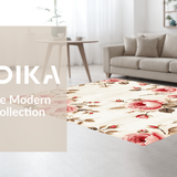 Ultra Soft Area Rug, Non Slip, Stain Resistant, Washable Area Rugs for Living Room, Bedroom, Contemporary Soft Curved Design(Beige)