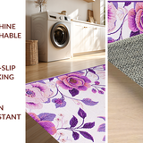 Ultra Soft Area Rug, Non Slip, Stain Resistant, Washable Area Rugs for Living Room, Bedroom, Cozy Vibrant Garden Influence(Purple)
