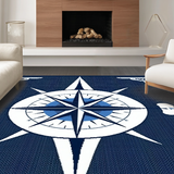 Ultra Soft Area Rug, Non Slip, Stain Resistant, Washable Area Rugs for Living Room, Bedroom, Striking Abstract Nautical Elements(Blue)
