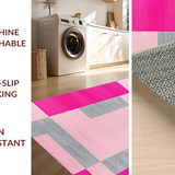 Ultra Soft Area Rug, Non Slip, Stain Resistant, Washable Area Rugs for Living Room, Bedroom, Engaging Educational Playful Layout(Pink)
