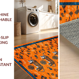 Ultra Soft Area Rug, Non Slip, Stain Resistant, Washable Area Rugs for Living Room, Bedroom, Trendy Kids Room Funky Artwork(Orange)