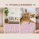Ultra Soft Area Rug, Non Slip, Stain Resistant, Washable Area Rugs for Living Room, Bedroom, Vibrant Imaginative Play Space(Pink)