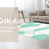 Ultra Soft Area Rug, Non Slip, Stain Resistant, Washable Area Rugs for Living Room, Bedroom, Elegant Soft Textured Circular Pattern(White)