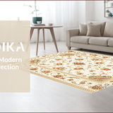 Ultra Soft Area Rug, Non Slip, Stain Resistant, Washable Area Rugs for Living Room, Bedroom, Vintage Paisley Floral Entryway Non-Slip Rug(Beige)