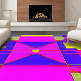 Ultra Soft Area Rug, Non Slip, Stain Resistant, Washable Area Rugs for Living Room, Bedroom, Bold Memphis Style Graphic Arrangement(Pink)