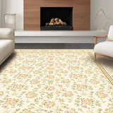 Ultra Soft Area Rug, Non Slip, Stain Resistant, Washable Area Rugs for Living Room, Bedroom, Charming Earthy Floral Aesthetic(Ivory)