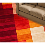 Ultra Soft Area Rug, Non Slip, Stain Resistant, Washable Area Rugs for Living Room, Bedroom, Fiery Abstract Geometric Expressions(Red)