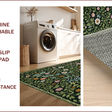 Ultra Soft Area Rug, Non Slip, Stain Resistant, Washable Area Rugs for Living Room, Bedroom, Maximalist Green Boho Living Room Non Slip Rug(Green)