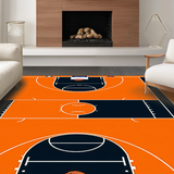 Ultra Soft Area Rug, Non Slip, Stain Resistant, Washable Area Rugs for Living Room, Bedroom, Lively Sports-Inspired Decorative Element(Orange)