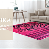 Ultra Soft Area Rug, Non Slip, Stain Resistant, Washable Area Rugs for Living Room, Bedroom, Expressive Pink Animal Motif(Pink)