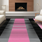 Ultra Soft Area Rug, Non Slip, Stain Resistant, Washable Area Rugs for Living Room, Bedroom, Vibrant Abstract Moire Composition(Pink)