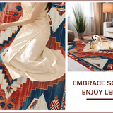Ultra Soft Area Rug, Non Slip, Stain Resistant, Washable Area Rugs for Living Room, Bedroom, Modern Southwestern Entryway Non-Shedding Decor Rug(Red)