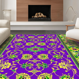 Ultra Soft Area Rug, Non Slip, Stain Resistant, Washable Area Rugs for Living Room, Bedroom, Luxurious Multi-Color Geometric Motif(Purple)