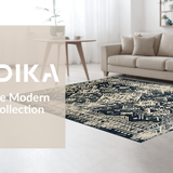 Ultra Soft Area Rug, Non Slip, Stain Resistant, Washable Area Rugs for Living Room, Bedroom, Neutral Palette Tribal Design(Gray)