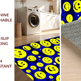 Ultra Soft Area Rug, Non Slip, Stain Resistant, Washable Area Rugs for Living Room, Bedroom, Whimsical Retro Smile Decor(Yellow)