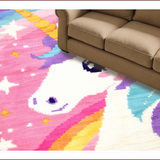 Ultra Soft Area Rug, Non Slip, Stain Resistant, Washable Area Rugs for Living Room, Bedroom, Fluffy Unicorn Shag(Red)