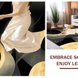Ultra Soft Area Rug, Non Slip, Stain Resistant, Washable Area Rugs for Living Room, Bedroom, Stylish Monochrome Modern Artistry(Gold)