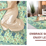Ultra Soft Area Rug, Non Slip, Stain Resistant, Washable Area Rugs for Living Room, Bedroom, Sophisticated Light Palette Flower Design(Beige)