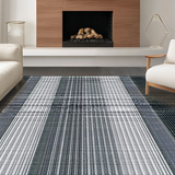 Ultra Soft Area Rug, Non Slip, Stain Resistant, Washable Area Rugs for Living Room, Bedroom, Artful Vintage Ogee Impression(Black)