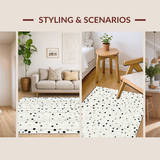 Ultra Soft Area Rug, Non Slip, Stain Resistant, Washable Area Rugs for Living Room, Bedroom, Trendy Neutral Geometric Design(White)