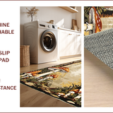 Ultra Soft Area Rug, Non Slip, Stain Resistant, Washable Area Rugs for Living Room, Bedroom, Rustic Warm Beige Floral Theme(Beige)