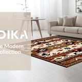 Ultra Soft Area Rug, Non Slip, Stain Resistant, Washable Area Rugs for Living Room, Bedroom, Native American Inspired Design(Brown)