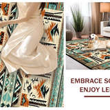 Ultra Soft Area Rug, Non Slip, Stain Resistant, Washable Area Rugs for Living Room, Bedroom, Retro Inspired Native American Style(Brown)