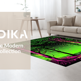 Ultra Soft Area Rug, Non Slip, Stain Resistant, Washable Area Rugs for Living Room, Bedroom, Energetic Moon Phase Pattern(Green)