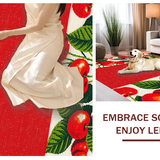 Ultra Soft Area Rug, Non Slip, Stain Resistant, Washable Area Rugs for Living Room, Bedroom, Charming Whimsical Fruit Pattern(Red)