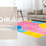 Ultra Soft Area Rug, Non Slip, Stain Resistant, Washable Area Rugs for Living Room, Bedroom, Cheerful Child-Friendly Pattern(Pink)