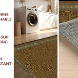 Ultra Soft Area Rug, Non Slip, Stain Resistant, Washable Area Rugs for Living Room, Bedroom, Elegant Earthy Toned Motif(Brown)