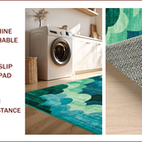 Ultra Soft Area Rug, Non Slip, Stain Resistant, Washable Area Rugs for Living Room, Bedroom, Charming Earthy Toned Patterned Mat(Green)