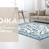 Ultra Soft Area Rug, Non Slip, Stain Resistant, Washable Area Rugs for Living Room, Bedroom, Rustic Hand-Painted Nature Scene(White)