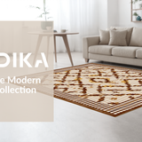 Ultra Soft Area Rug, Non Slip, Stain Resistant, Washable Area Rugs for Living Room, Bedroom, Artful Symmetrical Pattern Play(Beige)