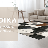 Ultra Soft Area Rug, Non Slip, Stain Resistant, Washable Area Rugs for Living Room, Bedroom, Rustic Tiled Patterned Aesthetic(Gray)
