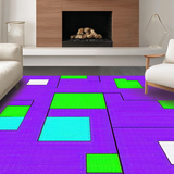 Ultra Soft Area Rug, Non Slip, Stain Resistant, Washable Area Rugs for Living Room, Bedroom, Vibrant Educational Tiled Design(Purple)